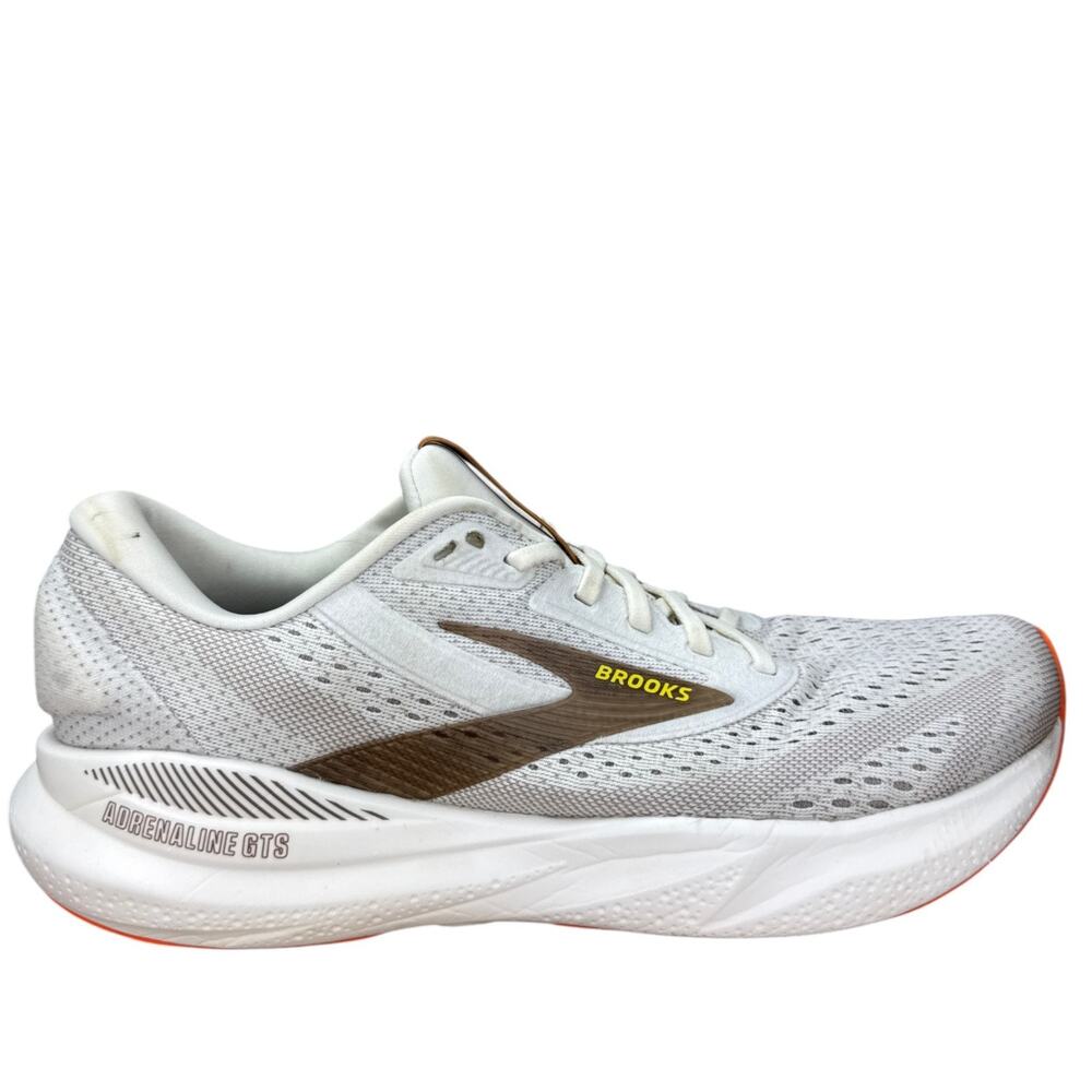 Brooks Adrenaline GTS 24 Mens 10 Medium Running Shoes White Orange Brown 110437